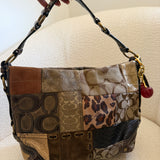 Coach Medium Leopard Patchwork Carly Bag