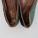 Coach Forest Green Velvet Ballet Flats (Size 9)