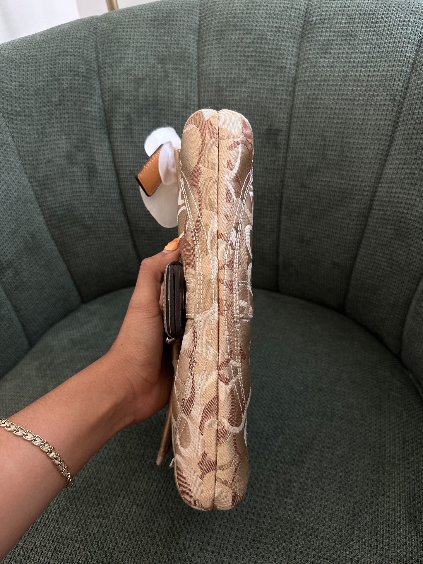 Coach Beige Optic Soho Baguette