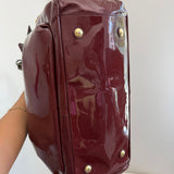 Coach Burgundy Peyton Patent Leather Turnlock Legacy Bag