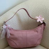 Rare Pink Leather Mini Hobo Bag