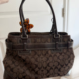 Coach Brown Signature Hamptons Carry-All Bag