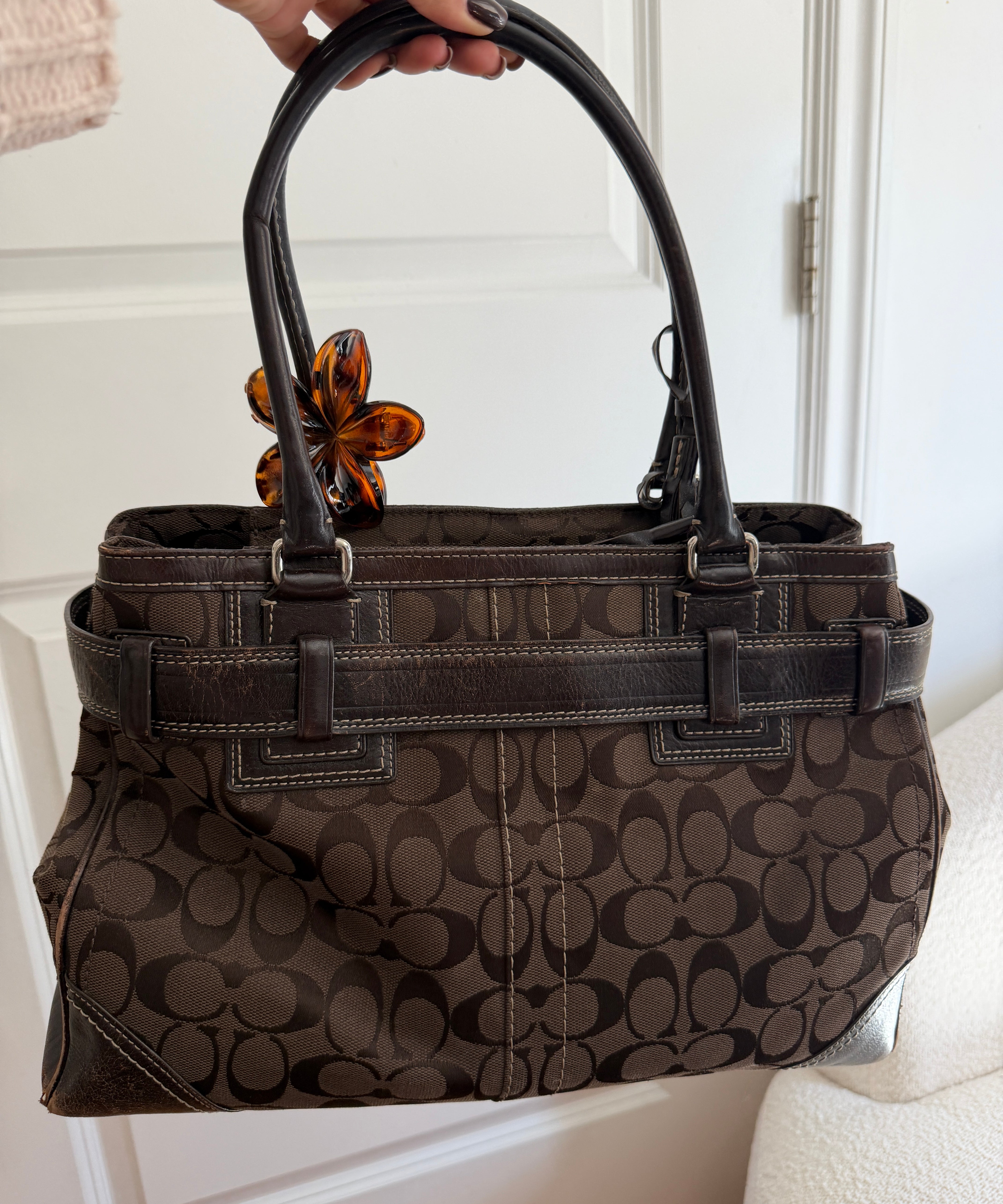 Coach Brown Signature Hamptons Carry-All Bag