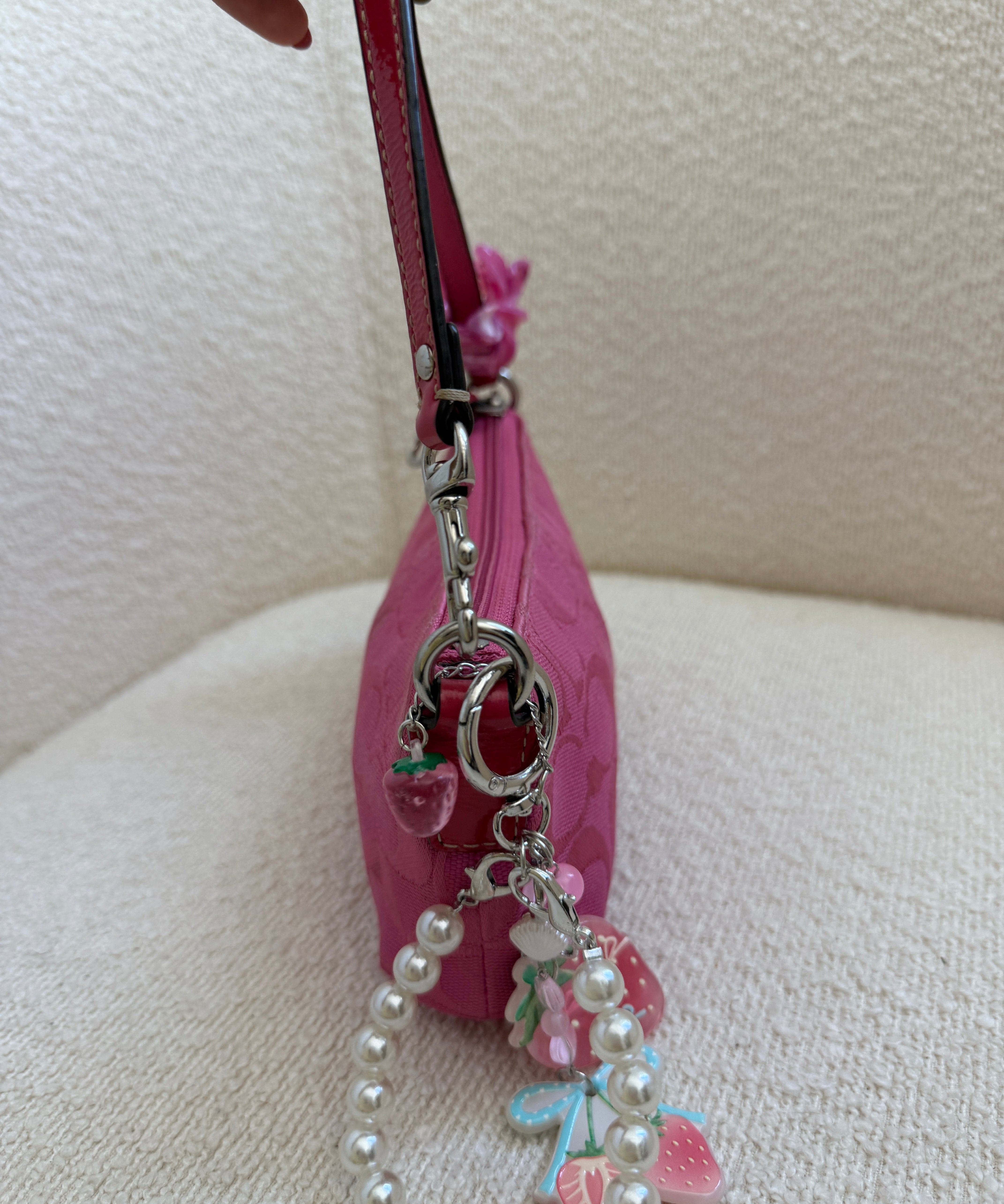 Coach Pink Signature Pochette Bag
