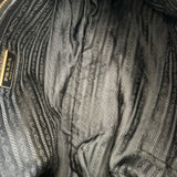 Black Pebbled Leather Prada Bowling Bag