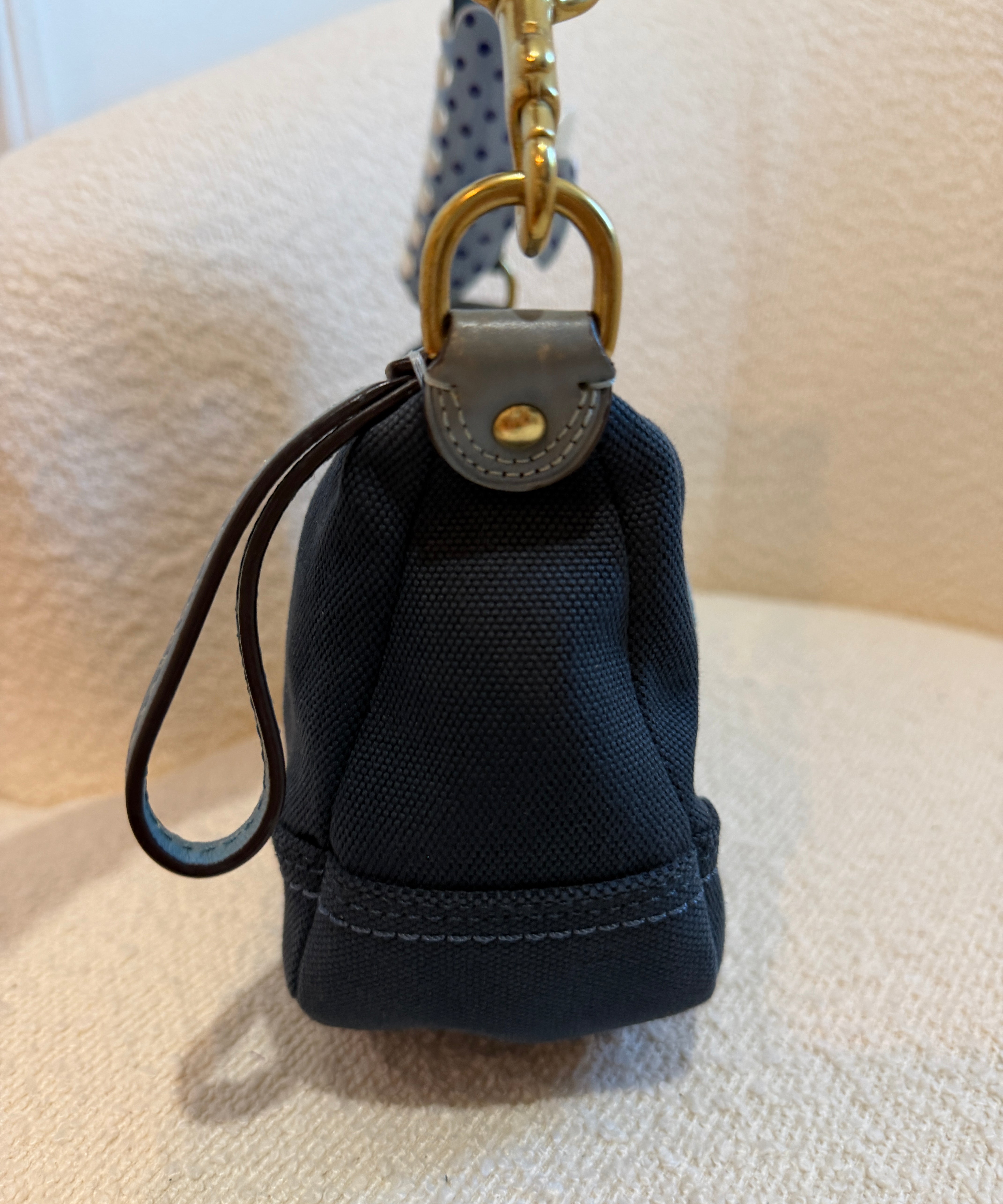 Rare Blue Coach Kisslock Pochette Bag