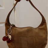 Rare Coach Khaki Patchwork  Suede Ergo Hobo Bag