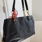 Coach Black Leather Ashley Carry-All Bag