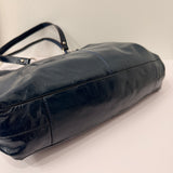Coach Navy Patent Leather  Ashley Carry-All Bag