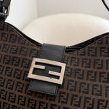 Grey Fendi Signature Brown Mamma Baguette Bag