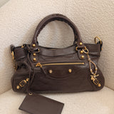 Balenciaga Brown Classic City Mini Leather Gold Hardware Bag
