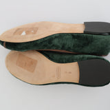 Coach Forest Green Velvet Ballet Flats (Size 9)