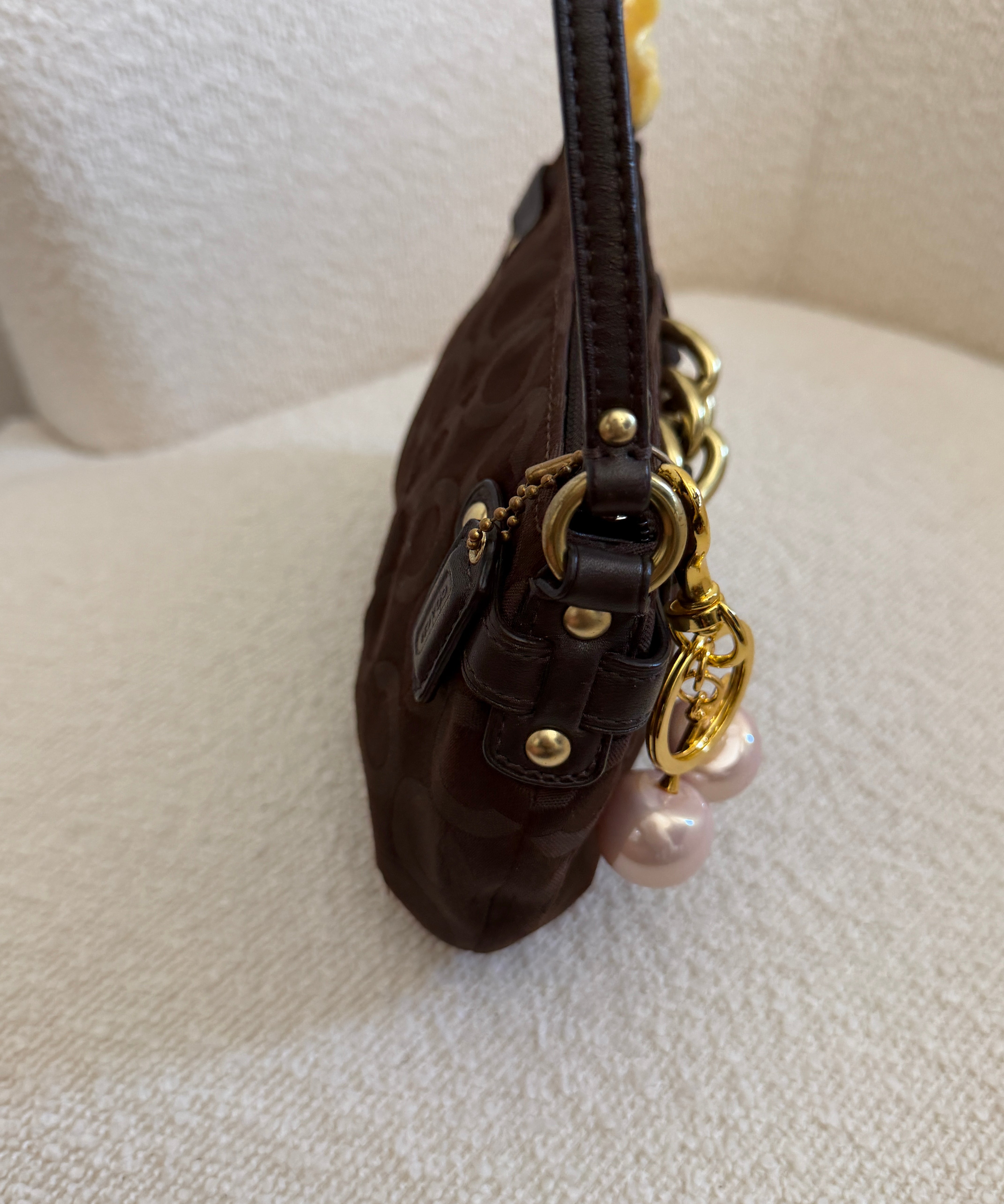Rare Brown Coach Op Art Mini Bag