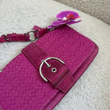 Rare Coach Pink Signature Demi Flap Bag