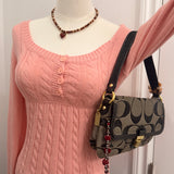 Grey Coach Poppy Pushlock Bag