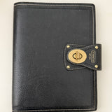 Coach Black Legacy Turnlock Planner