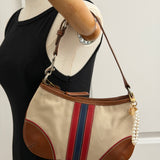 Coach Canvas Stripe Hamptons Shoulder Bag