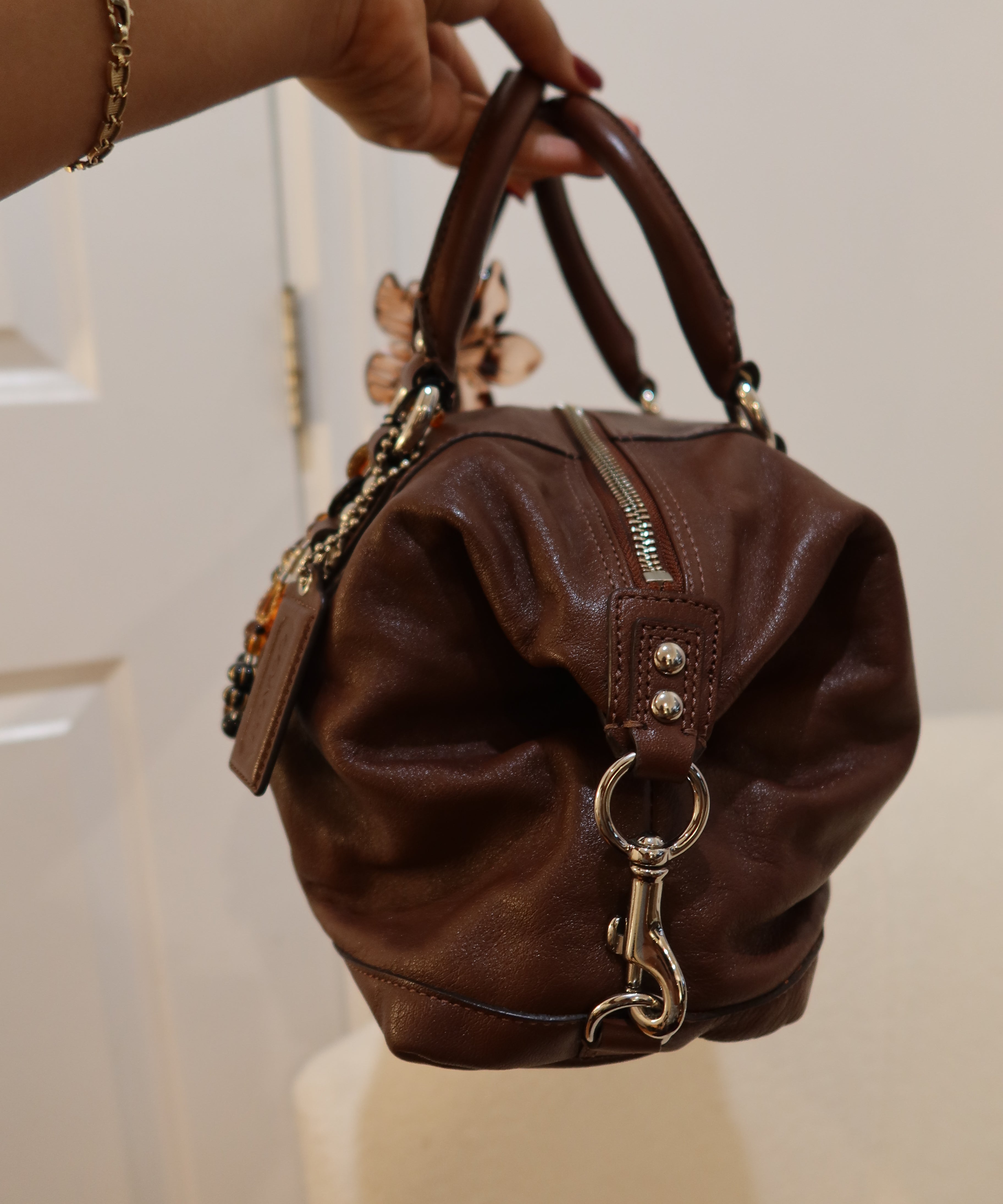 Brown Leather Coach Sabrina Madison Bag