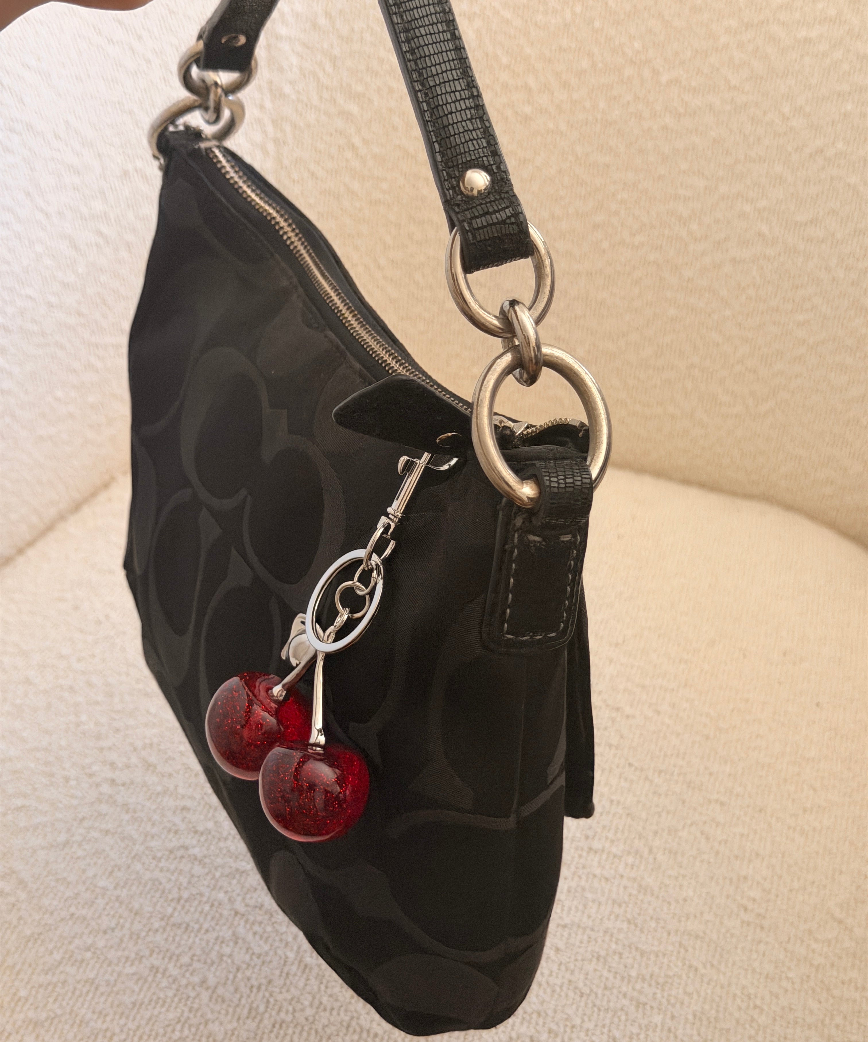 Coach Black Signature Poppy Shoulder Bag