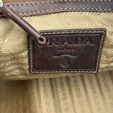 Brown Prada Jacquard Canvas Shoulder Bag