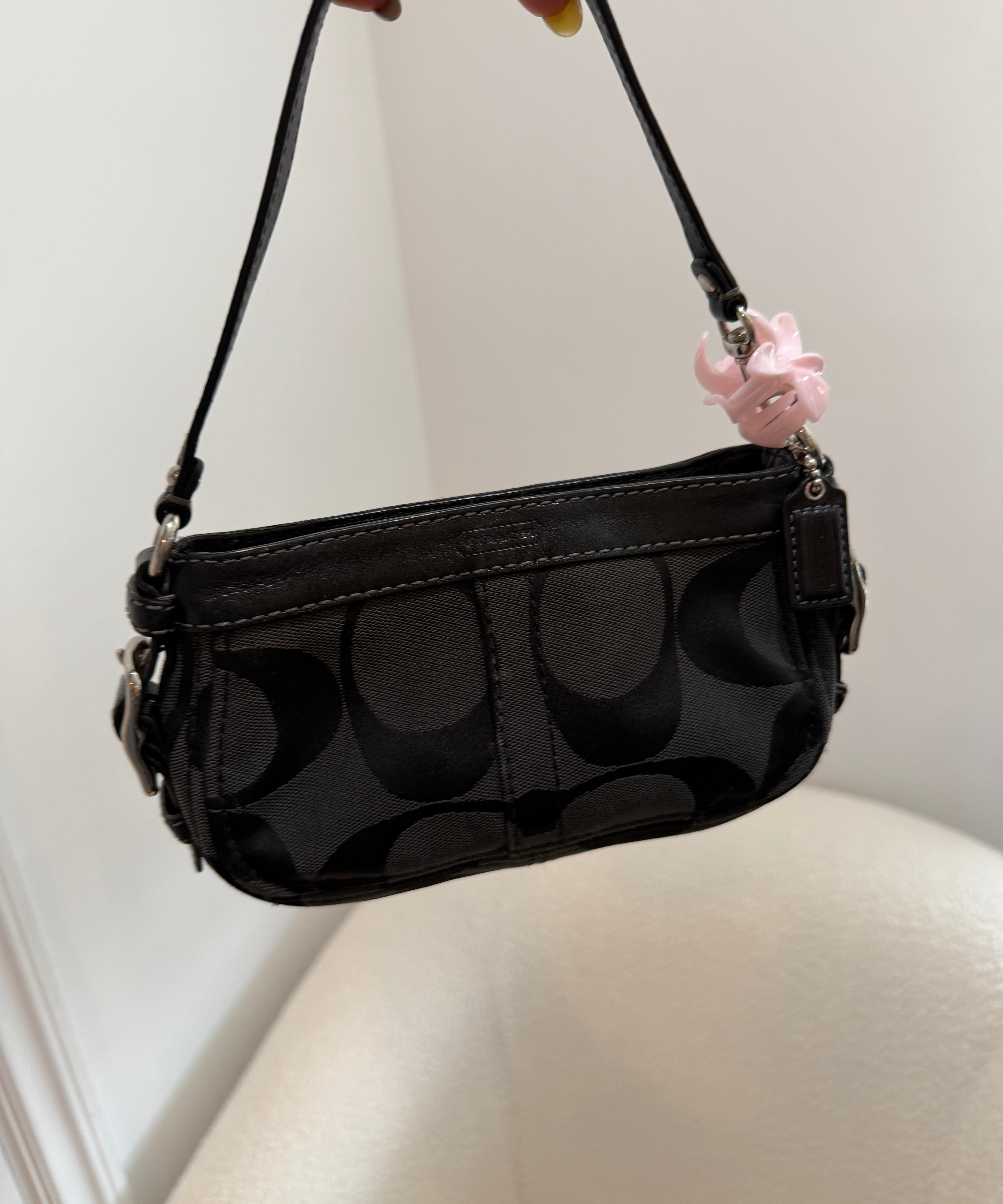 Coach Black Monogram Micro Zoe Bag