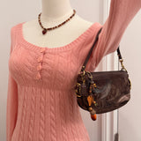 Coach Brown Patchwork Micro Zoe Bag