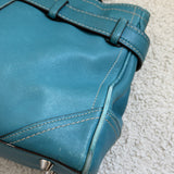 Coach Teal Leather Hamptons Carry-All Bag