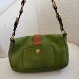Coach Green Nubuc Leather Chelsea Shoulder Bag