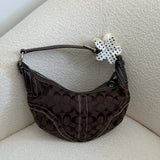 Coach Brown Canvas Mini Hobo Bag