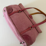 Coach Pink Tweed Hamptons Satchel Bag