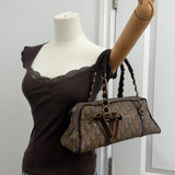 Brown Dior Romantique Trotter Boston Bag