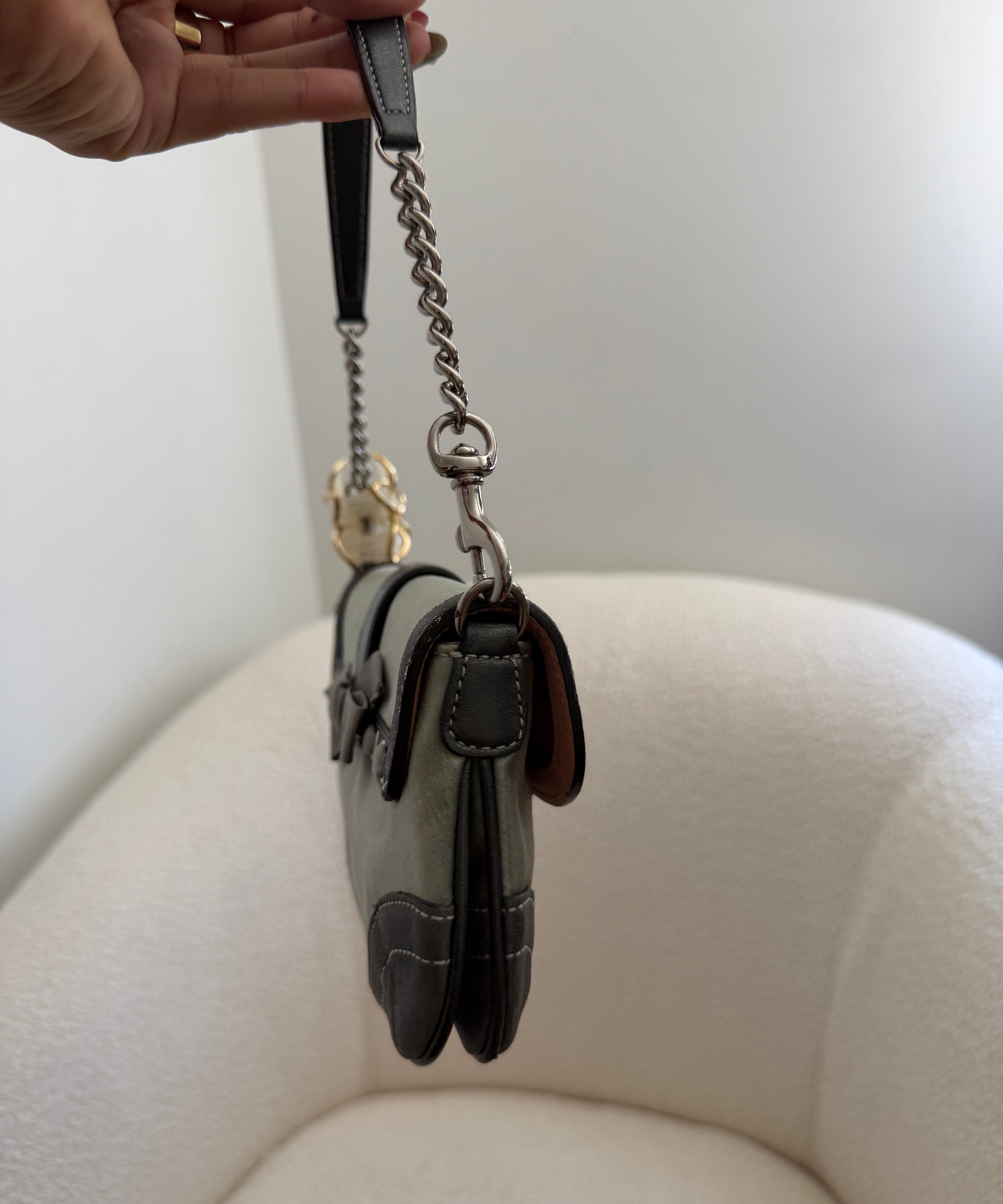 Coach Grey Swarovski Satin Bag