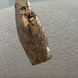 Gold Optic Turnlock Coach Signature Mini Bag