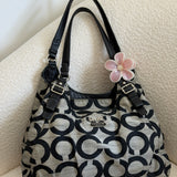 Coach Grey Op Art Signature Maggie Bag
