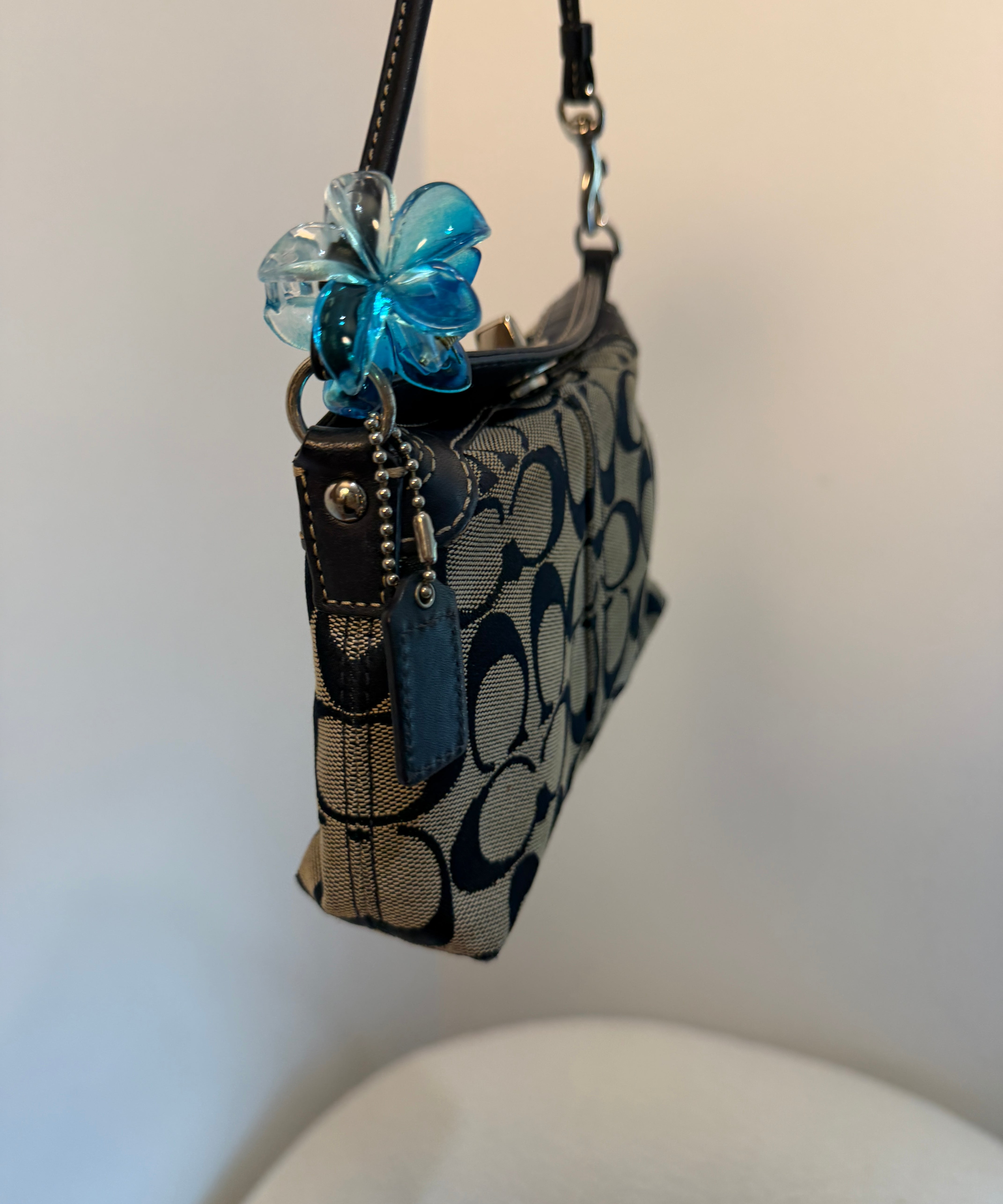 Navy Coach Signature Mini Bag