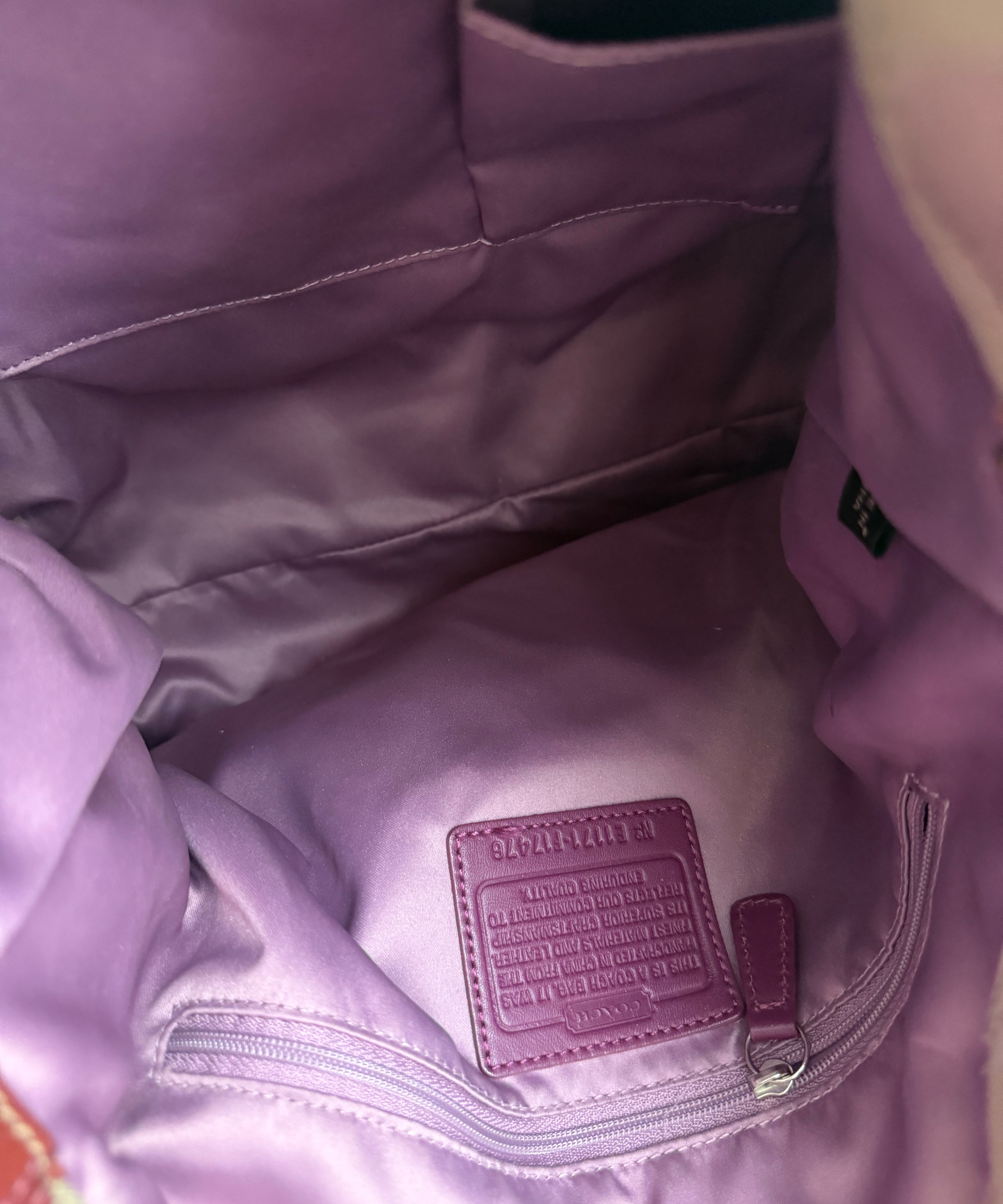 Coach Purple Optic Canvas Large Carly Bag