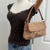 Pink Fendi Zucca Chef Shoulder Bag