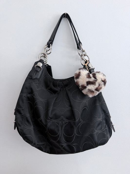 Coach Black Optic Print Maggie Bag