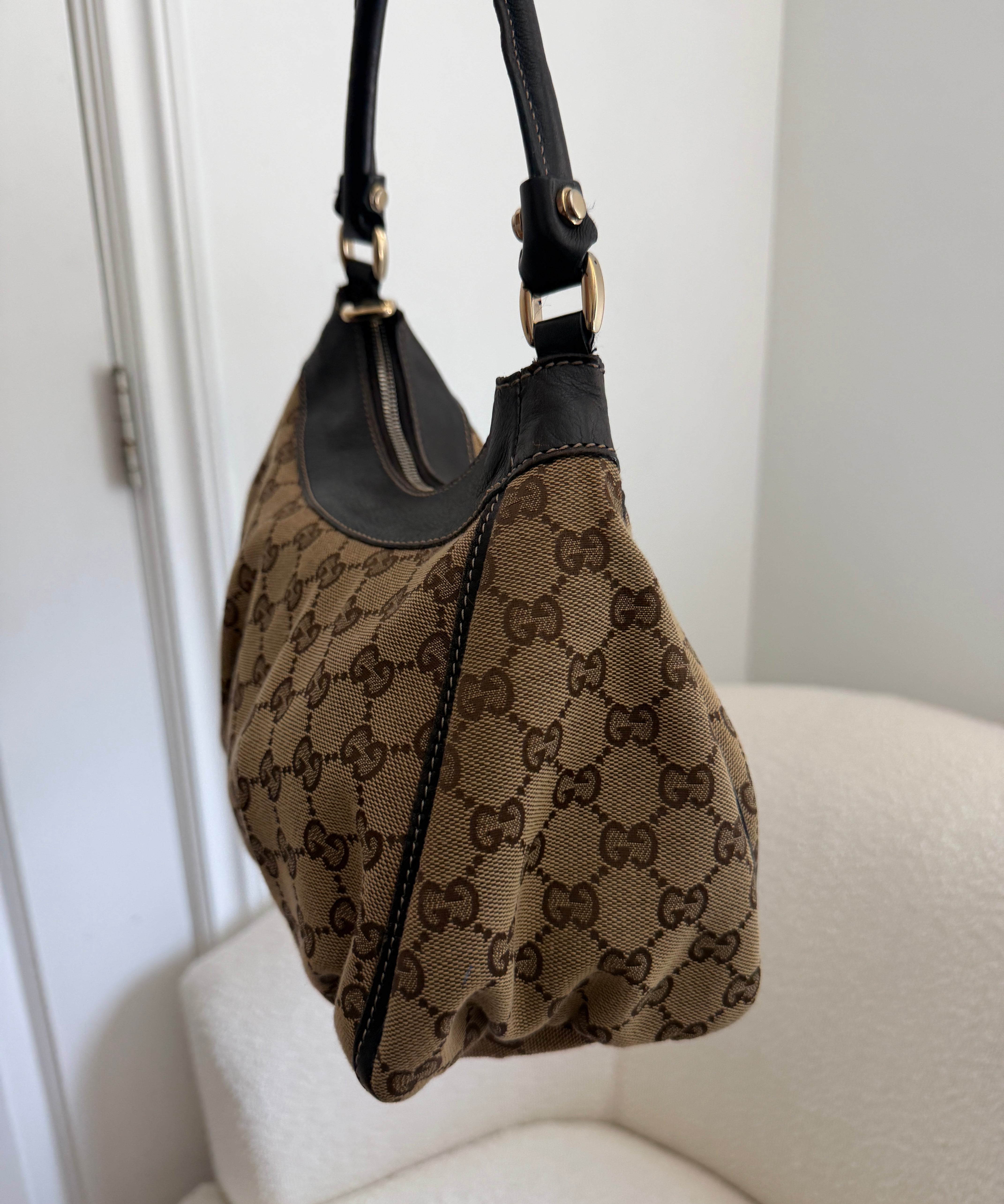 Brown Gucci Mini D-Ring Shoulder Bag