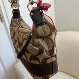 Coach Brown Stripe Signature Shoulder Bag