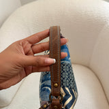 Rare Denim Coach Patchwork Signature Top Handle Pochette