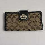 Coach Brown Turnlock Signature Wallet