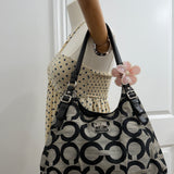 Coach Grey Op Art Signature Maggie Bag