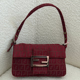 Red Mini Fendi Baguette Shoulder Bag