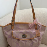 Coach Pink Signature Leah Tote Bag