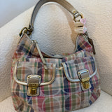 Rare Coach Poppy Multicolored Plaid Madras Bag