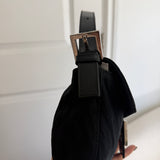 Fendi Black Baguette Cloth Shoulder Bag