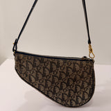 Navy Dior Saddle Trotter Shoulder Bag
