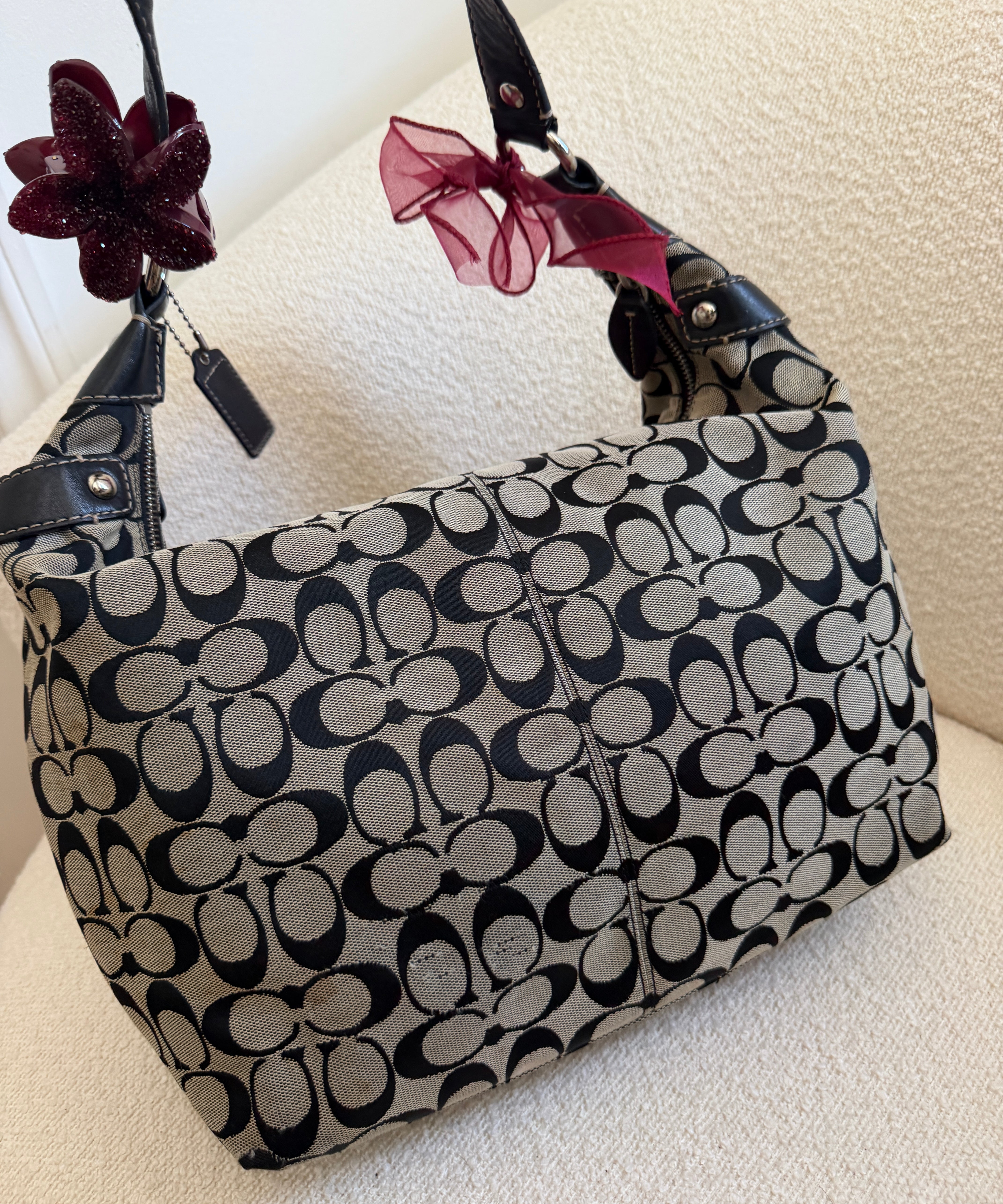 Coach Grey Signature Shoulder Bag