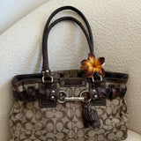Coach brown Signature Hamptons Carry-All Bag